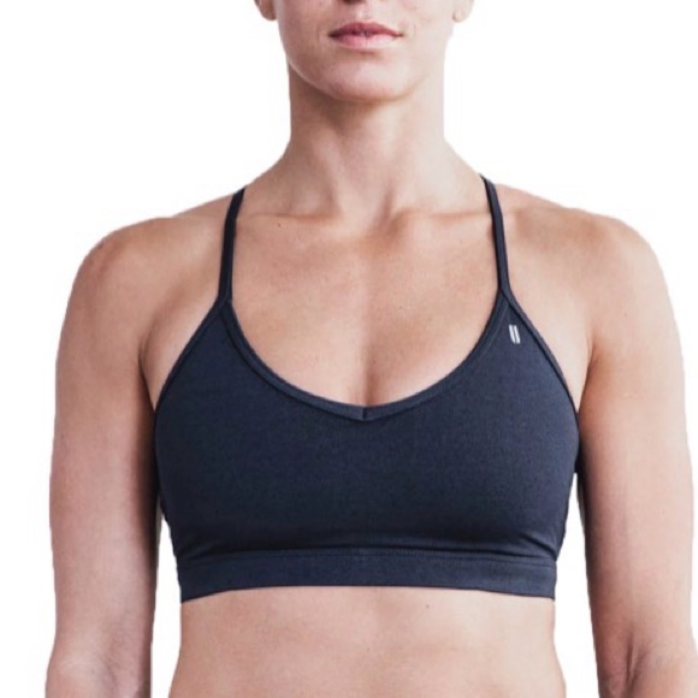 Nobull black Matte V-Neck Sports Bra size large